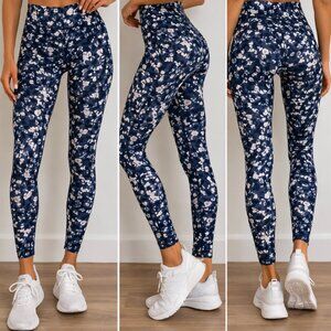 Sweaty Betty Power 7/8 Leggings Blue Abstract Print Sz Sm Yoga Athletic Workout